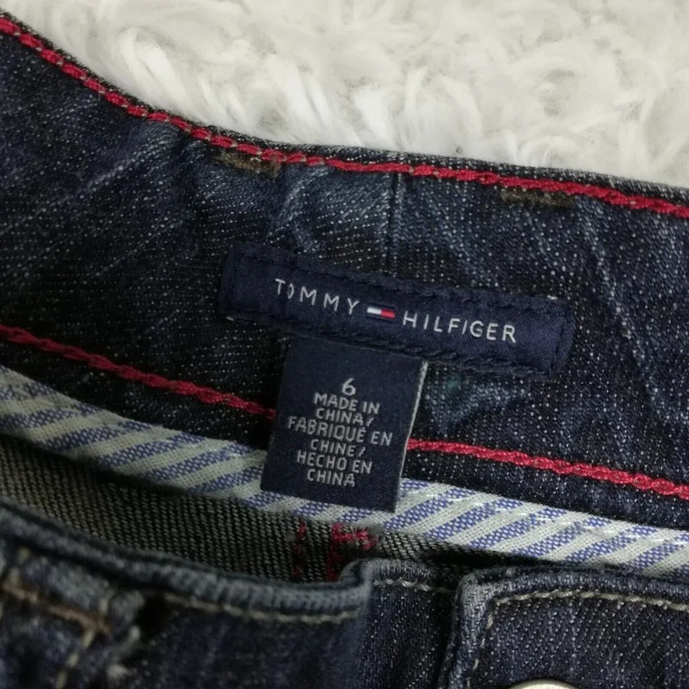 Tommy Hilfiger Women Jeans Bootcut‎ Blue Denim Dark Wash Low Rise 6